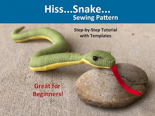Snake Sewing Pattern With Templates Beginner PDF Step-by-step Tutorial - Etsy