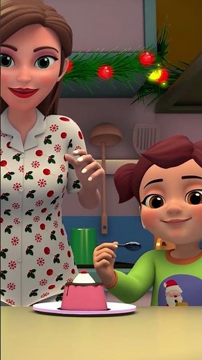 Ho Ho Ho! Baking a Yummy Christmas Cake with Meeko’s Family🎅🎂 #shorts #nurseryrhymes #christmassongs