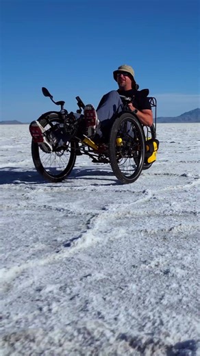 Riding The Great Salt Lake on a recumbent trike #recumbent #tricycle #recumbenttrike #adventure