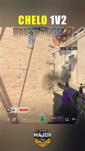 Chelo huge 1v2 clutch vs M80 with HE-Grenade finisher!💥#cs2 #gamingshorts