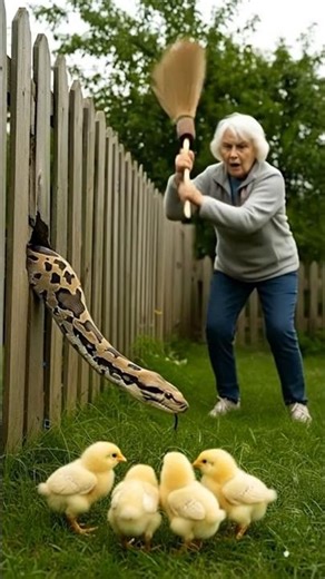 Old lady rescues chicks from python #animals #wildliferescue #rescue #chicken