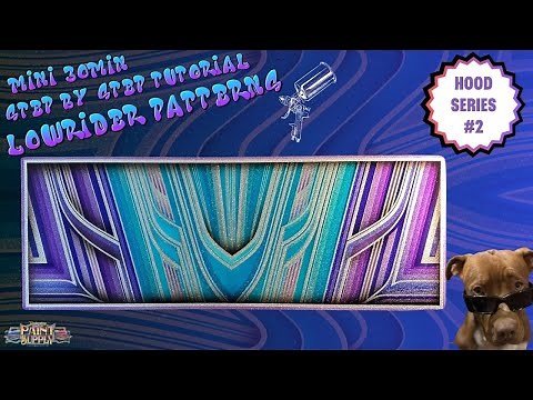 Step by Step Tutorial w/ Vanderslice. Tape & Lowrider Patterns on a Pre-flaked board. Hood Series #2