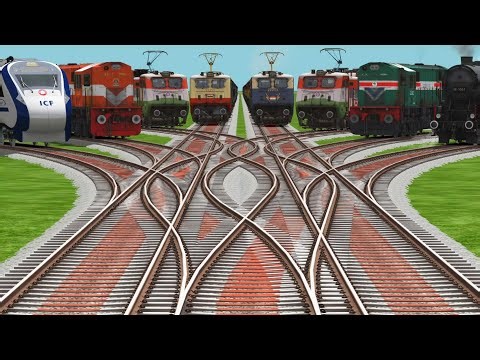 Eights Trains Crossing At Bumpy Curves Railroad Junctions | Real Train Videos | Indian railways