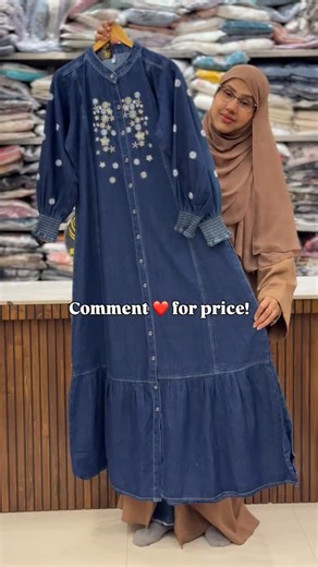 Rafa Collection on Instagram: "Code-3145 💙 Denim Love, Ethnic Soul 💙 Long Denim Embroidered Gowns that give comfort + class in one look ✨ ✔️ Premium denim fabric ✔️ Beautiful embroidery detailing ✔️ Sizes available: L & XXL ✔️ Perfect for casual outings & festive vibes 💬 For price & full details, comment “❤️” 📩 Link will be sent directly to your DM 🚚 COD Available 🛒 Easy booking through our website ✨ Limited stock — grab yours before it’s gone! ✨ #DenimGown #EmbroideredGown #LongGownDress 
