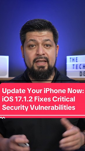 Update Your iPhone Now: iOS 17.1.2 Fixes Critical Security Vulnerabilities #iphoneupdate #ios17 #ios171 #updatenow #safari #webkit #cybersecurity #bugfix #securityvulnerabilities #protectyourdata | Hector Daniel Chavez