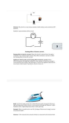 Class 7th Science Chapter 10 electric current and circuit Notes#class
