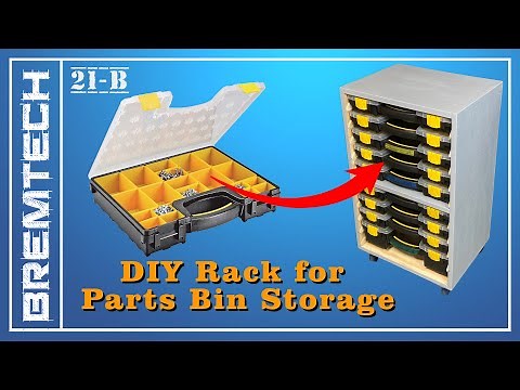 [21-B] DIY Rack for Harbor Freight Plastic Parts Bin Storage
