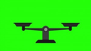 mechanical black scale balance animated on green screen background
