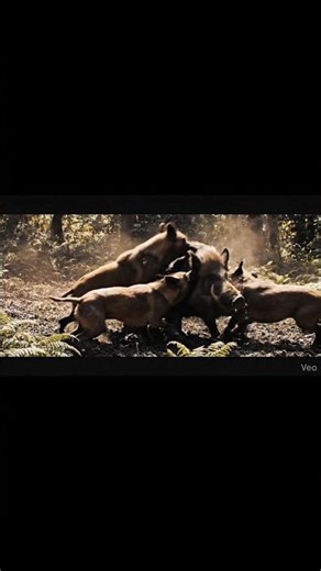 Wild boar vs Bush Dogs fight