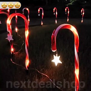 🍭 Sweeten your garden with holiday cheer! Simply stake them in your yard and let the sun do the work. They automatically light up at dusk for a worry-free glow. Link in comments! 👇 | Next Deal Shop