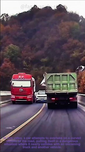 Dangerous Curve Overtaking: Car Barely Escapes Accident – Essential Road Safety Reminder