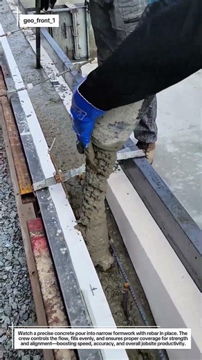 Precision Concrete Pouring in Tight Formwork | Rebar Alignment & Smooth Flow Finish