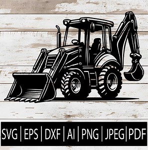 Backhoe Machine SVG | Backhoe Loader Silhouette | Construction Vehicle Clipart for Cricut Sub Laser Cnc| Svg Eps Png Dxf Jpg Pdf Ai Download - Etsy Canada