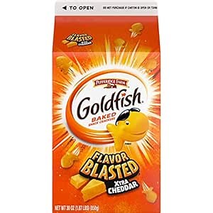 Pepperidge Farm Goldfish Flavor Blasted Xtra Cheddar Crackers, 30 Oz Carton, Pack of 6