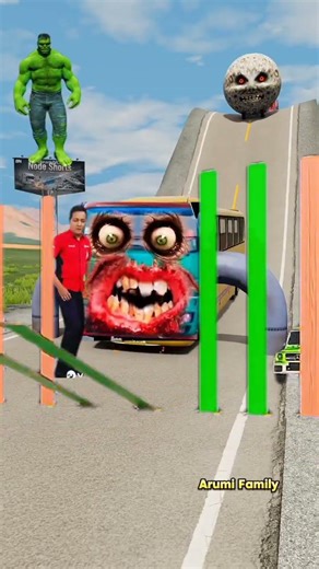 Massive Truck & Car | Beamng Crash - A Visual Feast #shorts #beamng #vfx #beamngdrive