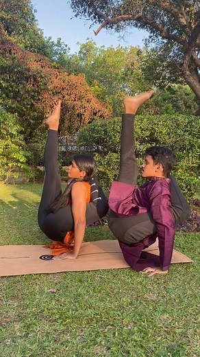 Tag your yoga partner. In-sync with my yoga partner @yoga_harsh #yoga #theyogagirl #yogaposes #yogapartner #hipopener #legbehindhead | Theyogagirl