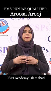 7K views · 185 reactions | PMS'21 Aroosa Arooj PMS Punjab Qualifier | CSPs - CSS Academy | Mureed Hussain Jasra CSP | Facebook