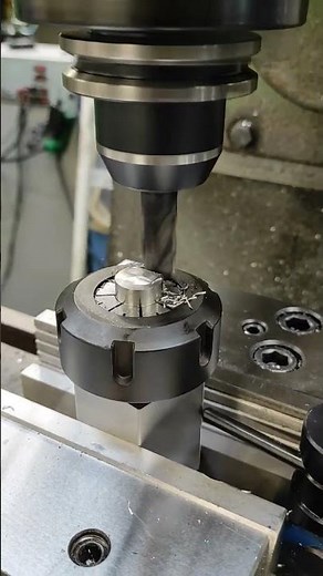milling a small part in a collet block #machine #machinist #collet