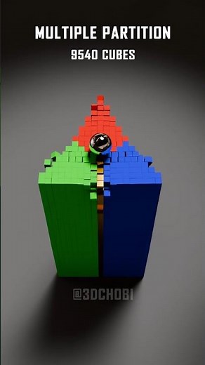 Watch Colorful Satisfying Collapse of Structure Multiple Partition 9540 Cubes #satisfying #animation