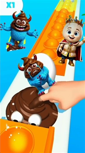 POOP vs EGG! The Funniest 3D!PopRunner 3DFun #gaming #shorts #shortsfeed #viralshorts