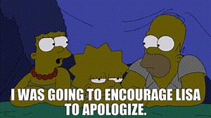 I was going to encourage Lisa to apologize.