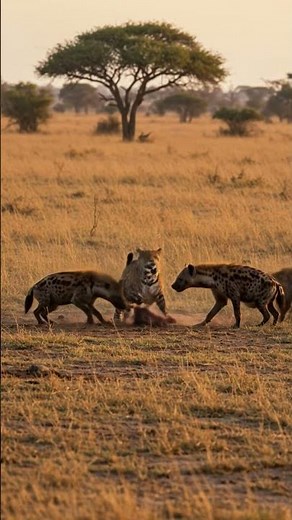 Jaguar vs Hyenas Wild Showdown #animals #hyena