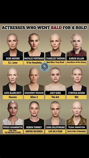 12 Famous Actresses Who Went Totally Bald For A Movie Role! 😱🎬 #dbrown2821
