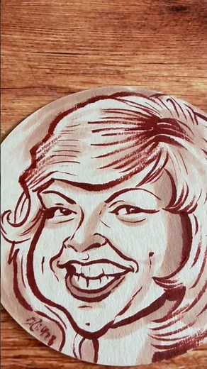 Séverine / Monaco / Eurovision 1971 Winner (Drawn on a Beer Coaster)