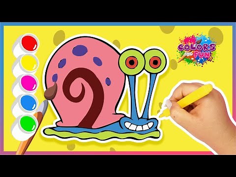 Gary from SpongeBob How to draw and paint? - Colors and Fun #171