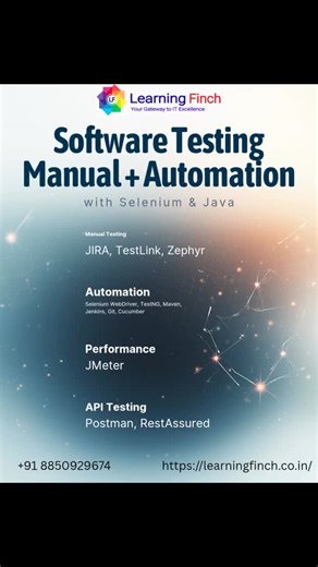 LEARNING FINCH on Instagram: "Software Testing (Manual + Automation) with Selenium & Java 📍 At Finch Institute, Kalyan • From Zero to Job-Ready in Months • Live Projects | Interview Prep • Connect with Top IT Companies Your chance to become a QA Engineer right from Kalyan! Call TODAY: 8850929674 👉 Share with every 12th pass / graduate friend in Kalyan, Dombivli, Thane, Ulhasnagar, Ambernath, Badlapur & Bhiwandi! #KalyanITCourse #DombivliTech #ThaneITTraining #UlhasnagarStudents #AmbernathIT Ba