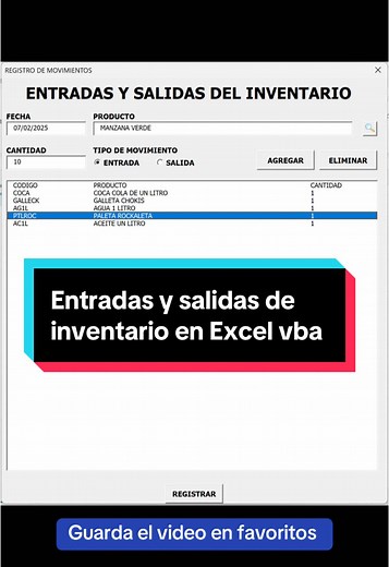 Entradas y Salidas de Inventario en Excel VBA