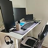 Veken 47.2 Inch Electric Standing Desk, Height Adjustable Sit Stand Up, Wood Desktop, Work Home Office Computer PC Desks, Gaming Writing Study Bedroom Rising Table, Tall Standup Workstation, White