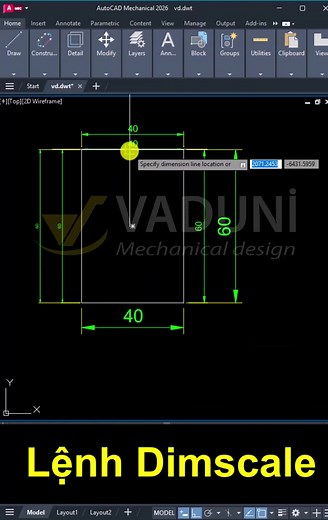 Mẹo dùng DIMSCALE để scale toàn bộ kích thước theo tỷ lệ bản vẽ trong AutoCAD | Học Viện Autocad Online