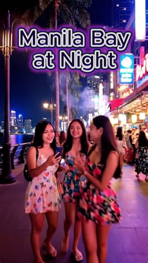 This Is Manila Bay at Night 👀 Philippines Walk #viralshorts #walkingtour #travelphilippines