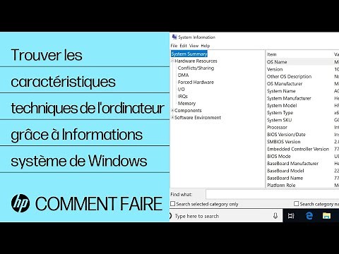 Trouver les caractéristiques techniques de l'ordinateur grâce à Informations système de Windows | HP
