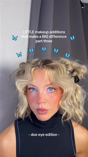 oh hi little eye additions to give the doe eye effect!! 🦋✨🫶 @makeupforever 'endless cacao' artist pencil @Unleashia Global glitter palette in 'no. 3' #makeup #beautyhacks #makeuphacks #makeuptutorial