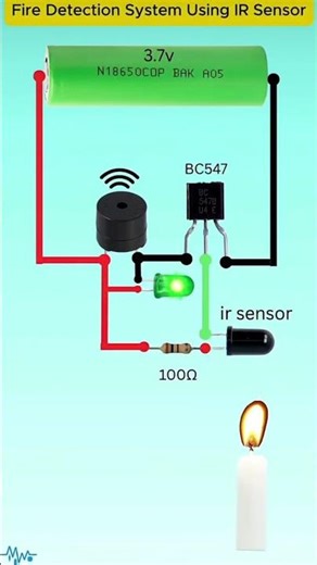 Fire Detection System Using IR Sensor 🔥 #arduino #techshorts #automobile #engineering #vehicletech