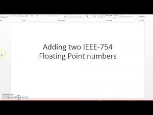 Adding IEEE754 Floating Point Numbers