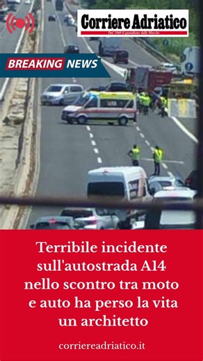 Schianto mortale sull'A14, morto un architetto: è stato sbalzato dalla moto