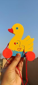 Hand Painted Wooden Duck Pull Toy, Montessori Baby Gift - Etsy Canada