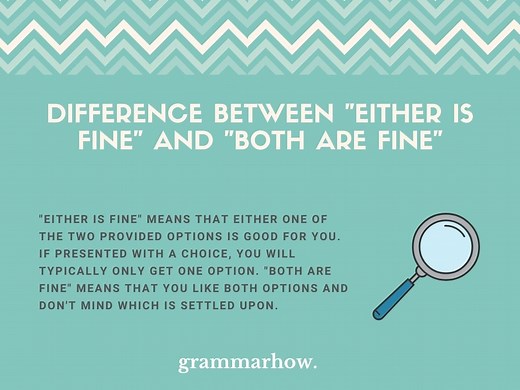 "Either Is Fine" vs. "Both Are Fine" - Difference Explained
