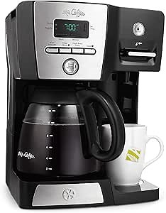Mr. Coffee 12-Cup Programmable Coffeemaker Coffee Maker, 16-Ounce, Black/Chrome