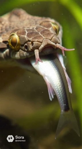 The tentacled snake turns the escape into a trap. It targets the fish's next move!