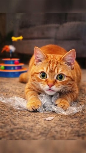 Expensive Cat Toy vs Random Plastic… #aivideo #funny #relatable