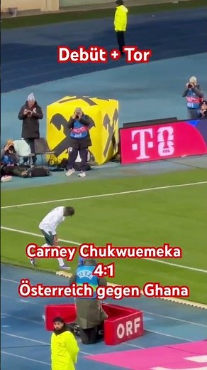 Carney Chukwuemeka erstes Tor für Österreich gegen Ghana zum 4:1 #chukwuemeka #firstgoal #austria