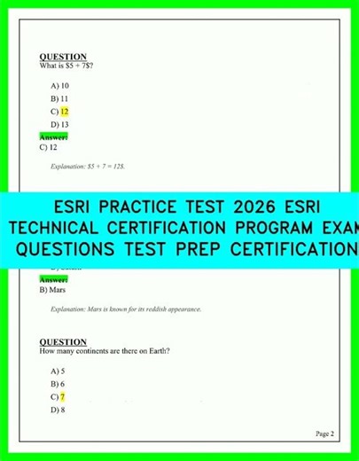 ESRI PRACTICE TEST 2026 ESRI TECHNICAL CERTIFICATION PROGRAM EXAM QUESTIONS TEST PREP CERTIFIEDS