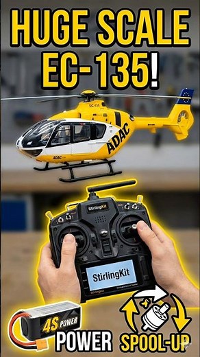 Unboxing the BIG Fly Wing EC-135 Scale RC Helicopter (ADAC Edition) #shorts