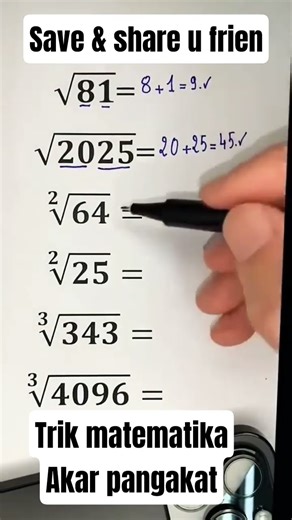 trik matematik cepat akar pangkat #math #matematika #shortsfeed #shortvideo #shorts