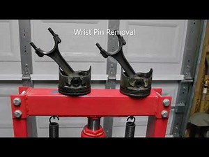 Wrist pin removal for a gen 1 small block Chevy 350 piston assembly