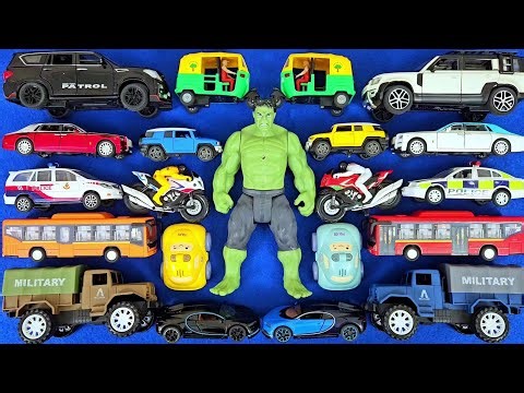 Hulk Toy 💚 City Buses, Army Truck, Innova, Fortuner & Defender | Fun Cars for Kids